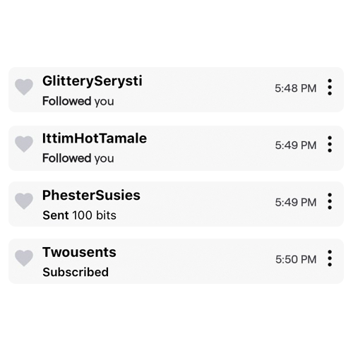 Twitch Followers notifications on mobile